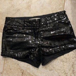 Sequin black shorts